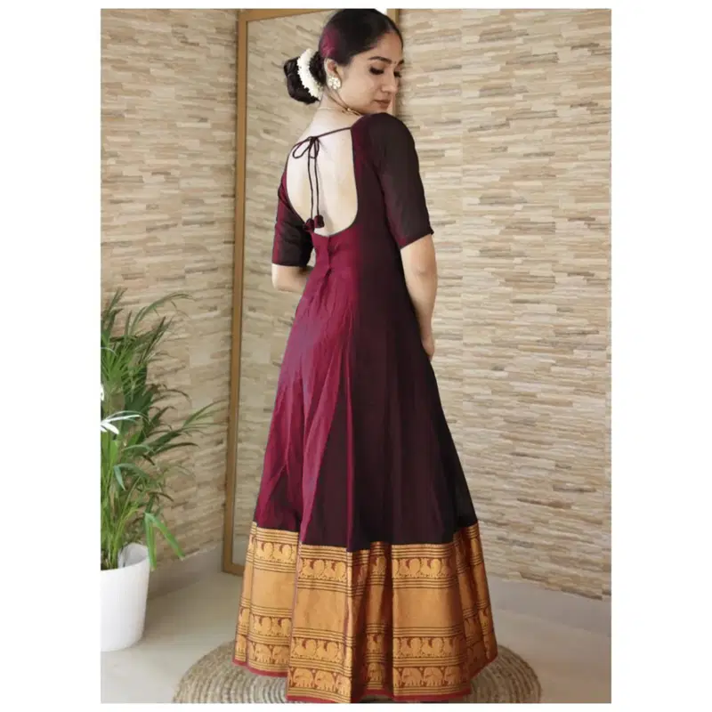 lazza Pure Silk Zari Weaving Gown Catalog